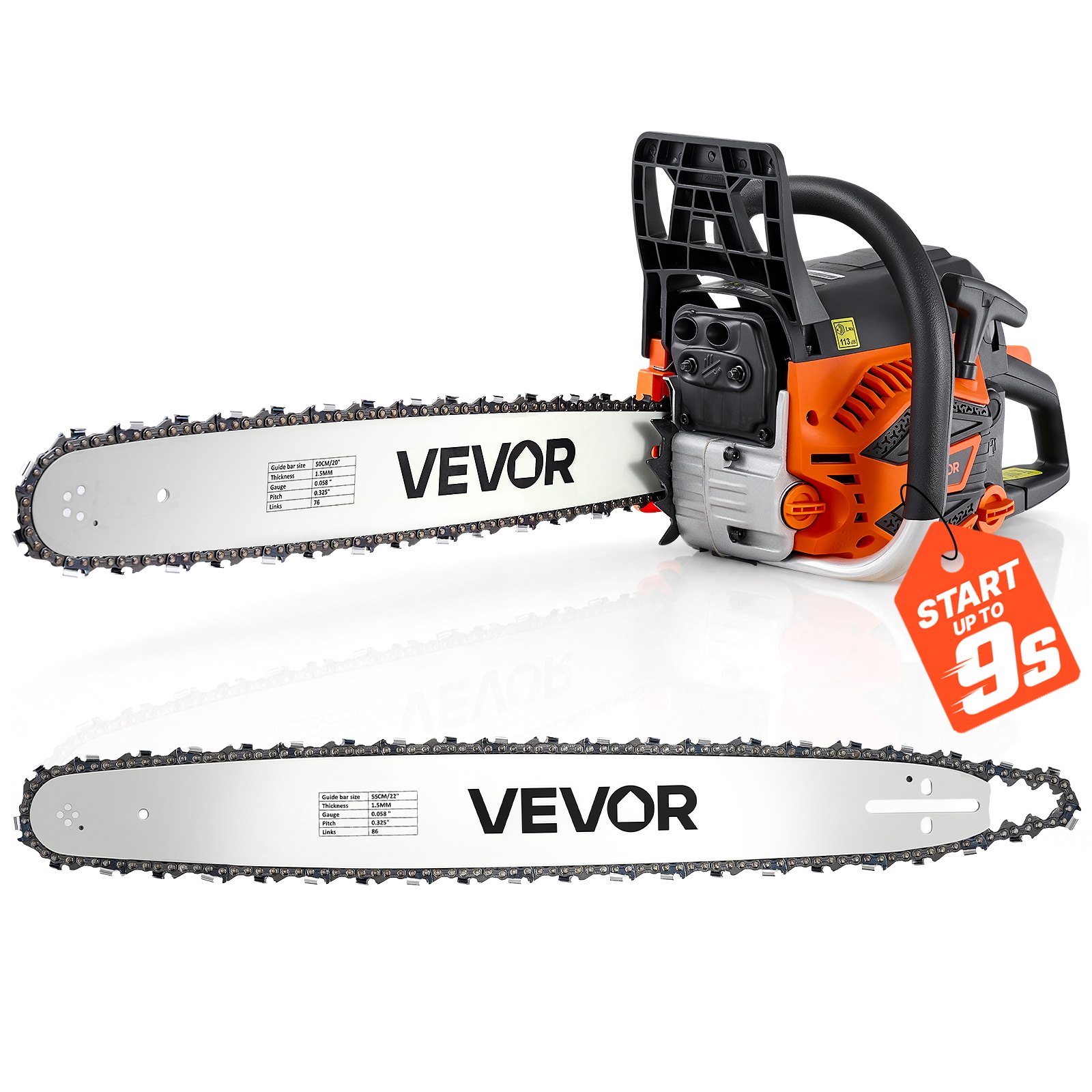 Gas Powered Chainsaw 20 & 22 Inch 62CC 3.8HP 2 Stroke Engine Saw, For Wood Cutting, Tree Trimming & Land… image 3