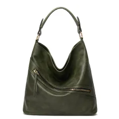 European Style One-shoulder Messenger Oily Leather Handbag - Green - View 1