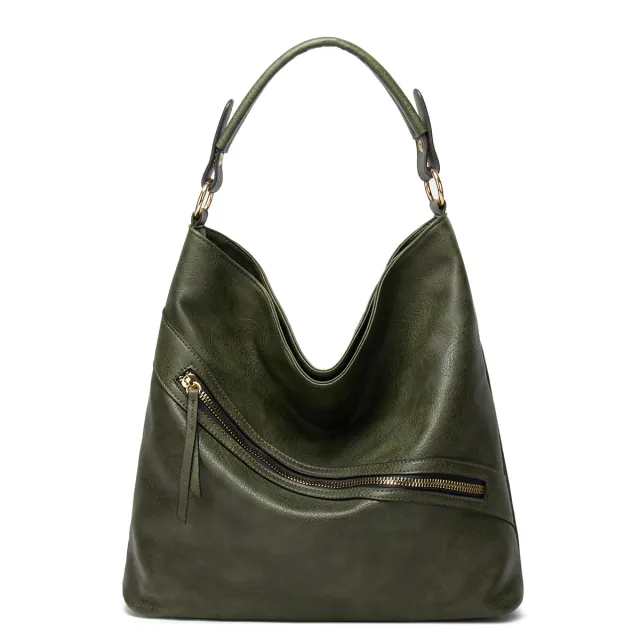 European Style One shoulder Messenger Oily Leather Handbag Green - Shop at LoveMi