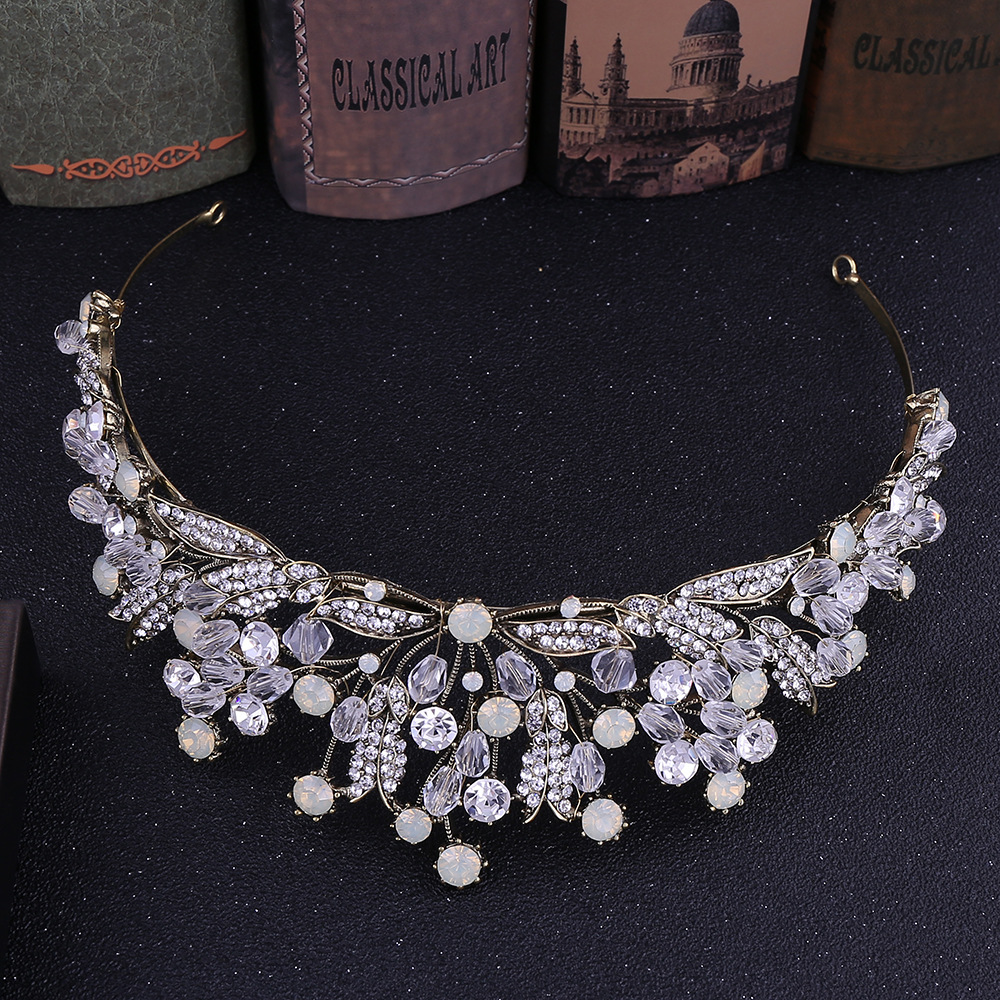Baroque Vintage Rhinestone Crown Handmade