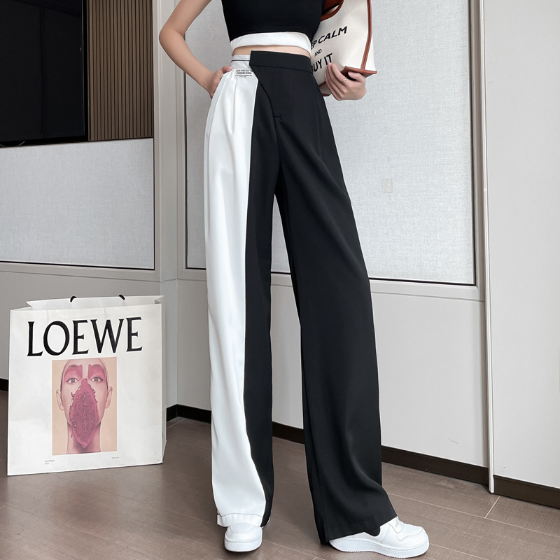 Title 7, High Waist Retro Color Matching Suit Drape Stra...