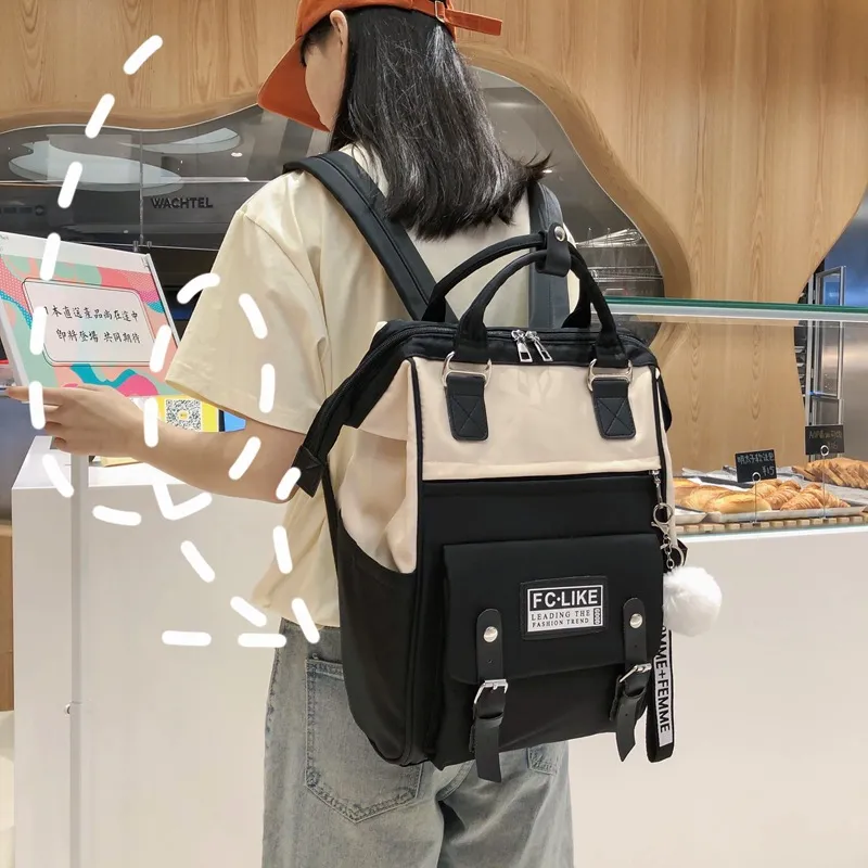 Junior High School Student Large Capacity High School Student Backpack - Black