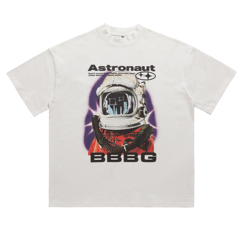 Title 8, Amerikaans Astronaut Print T-shirt, halve col, ...