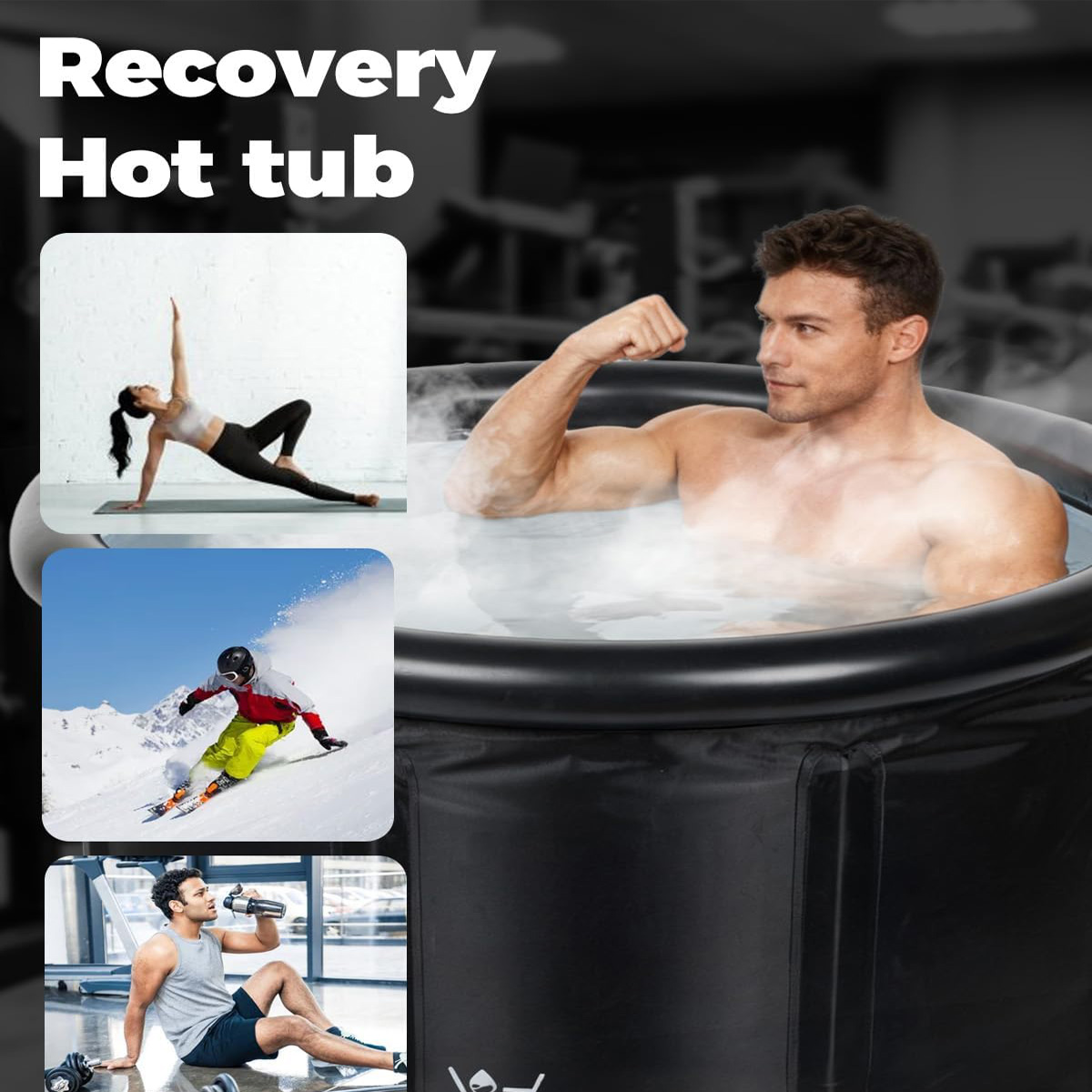 105 Gallons Ice Bath Cold Plunge Tub With Cover For Indoor Outdoor For Recovery, Cold Water Therapy, Athletes — foto 2