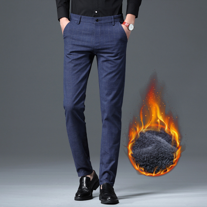 Title 2, Mens Casual Pants Plus Velvet Thickening Slim ...