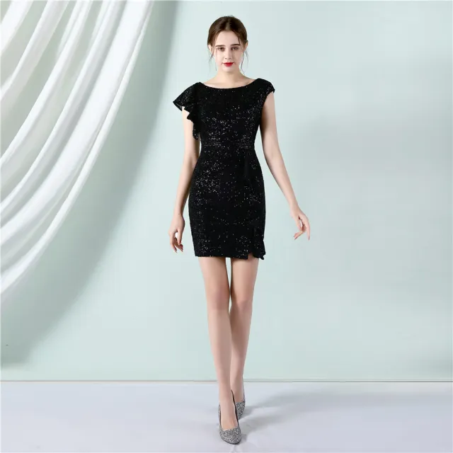 Sequin Party New Beaded Short Party Dress Black - Shop at LoveMi