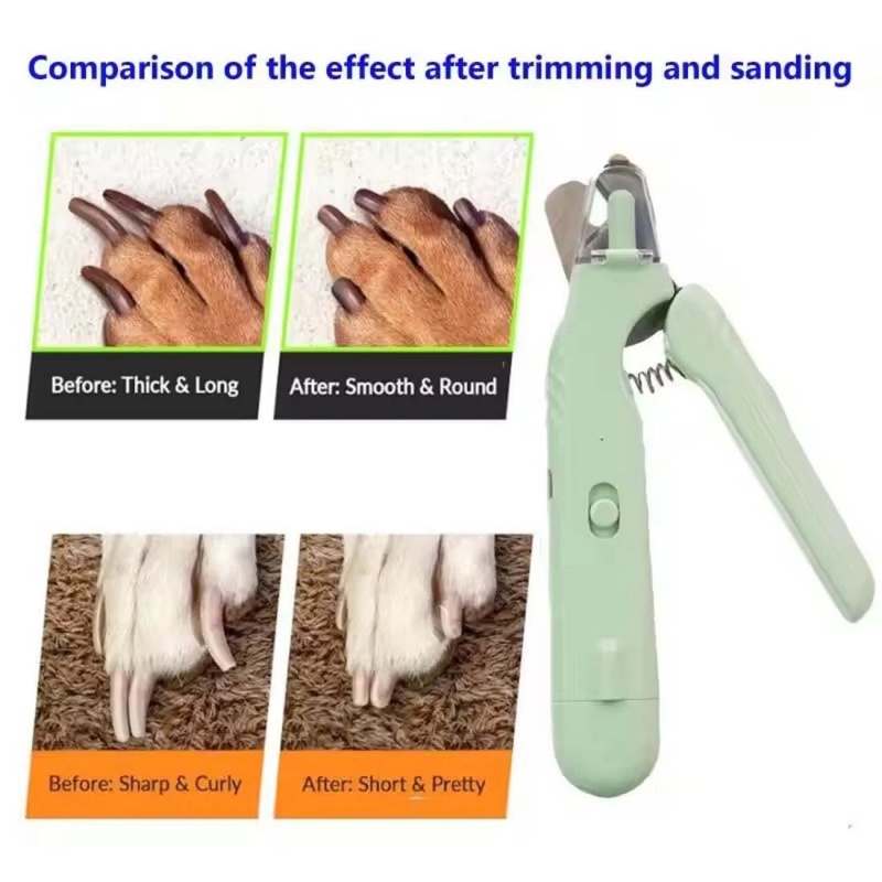 White Pet Nail Trimmer Dog Clippers With Light 2 In 1 Clipper And Grinder — image 10