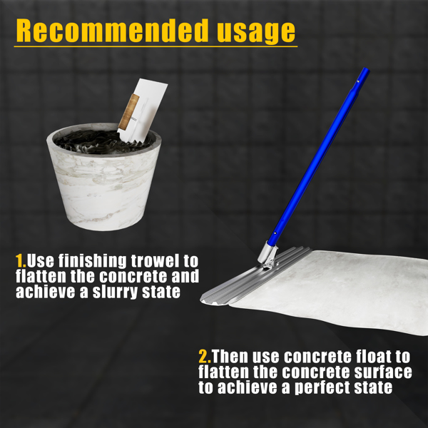 Bull Float Concrete Tools,48inx8in Magnesium Aluminum Alloy Concrete Float With 4 Combinable Handles,Concrete Bull Float With Carrying Toolbox,Trowel,Concrete Bull Float Kit For Concrete Finishing — foto 3