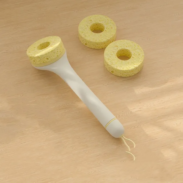 Wood Pulp Sponge Cleaning Brush Kitchen Gadgets Three Brush Heads - Shop at LoveMi