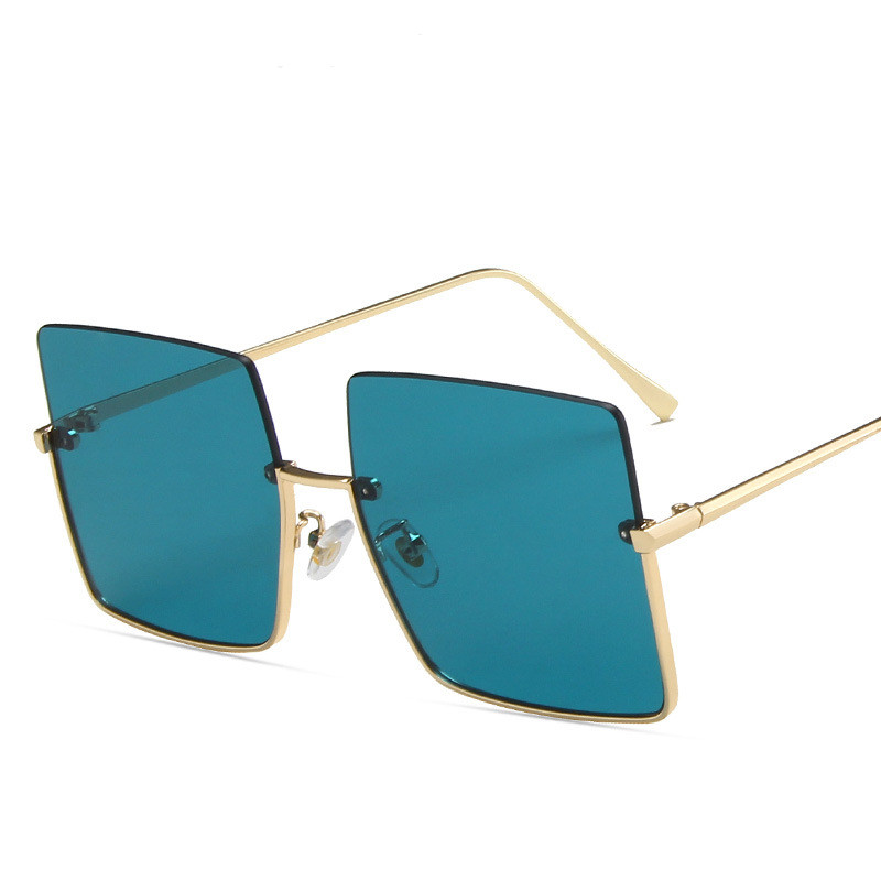 Title 6, Half-Frame Metal Trimmed Square Sunglasses