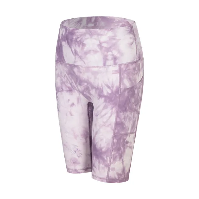Nude Yoga Pants Women No Embarrassment Line High Waist Hip Tie Dye Purple - Shop at LoveMi