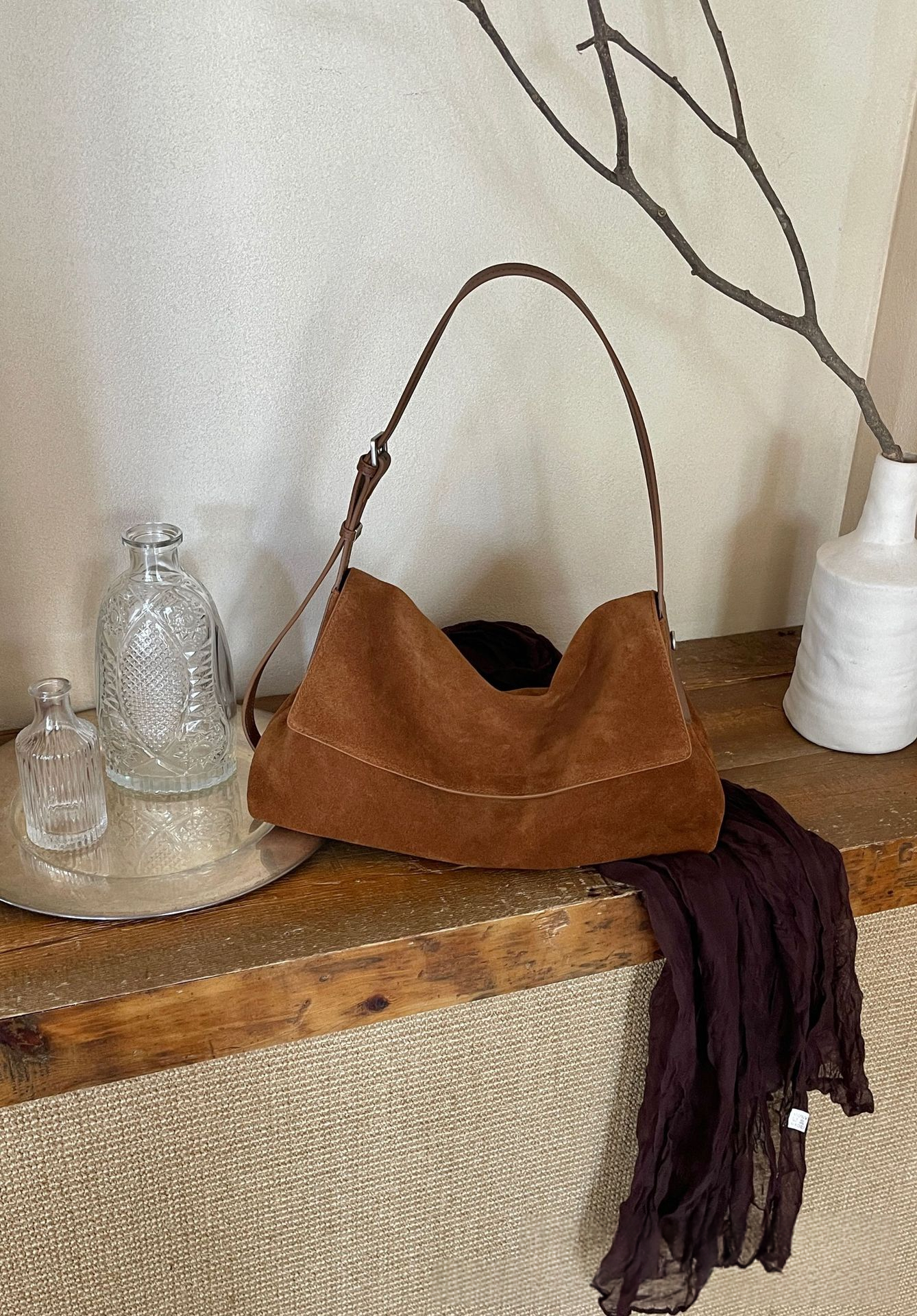 Matte Cowhide Handbag, This Year's Trend In Genuine Leather Single Shoulder And Crossbody Bags With A Retro Lazy Style, Large-capacity Messenger Bag For Women 2