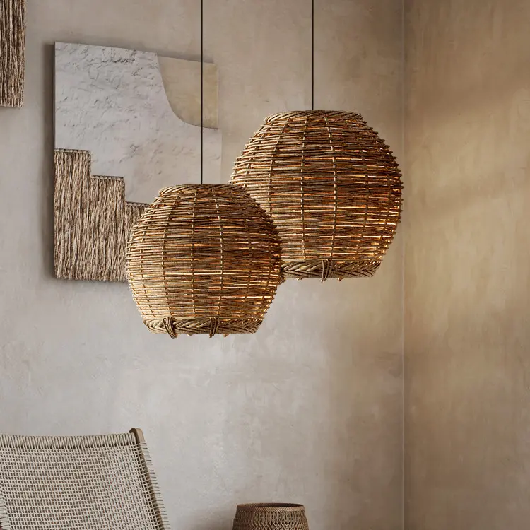 Rattan Chandelier At the Bedside of Wabi Sabi B&B