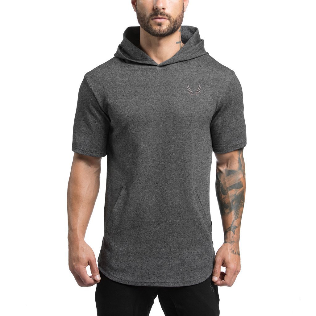 Men's Sports And Leisure Hooded Short Sleeves