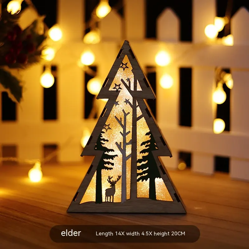 Christmas Wooden Luminous Decorative Ornaments