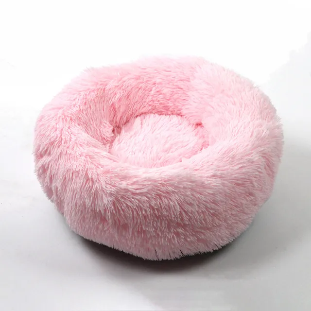 Autumn And Winter Thickening Plush Round Deep Sleep Cat Nest Light Pink - Shop at LoveMi