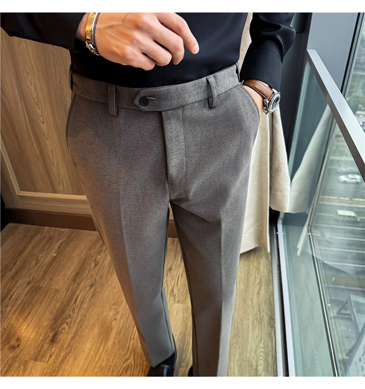 Men's Invisible Elastic Waist Thickened Warm Wool Trousers