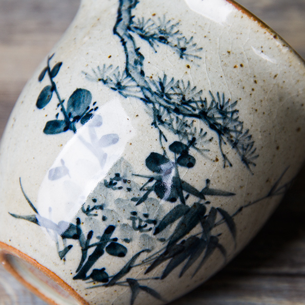 Pure Hand-painted Retro Style Fair Cup Jingdezhen Blue And White Porcelain Tea Divider