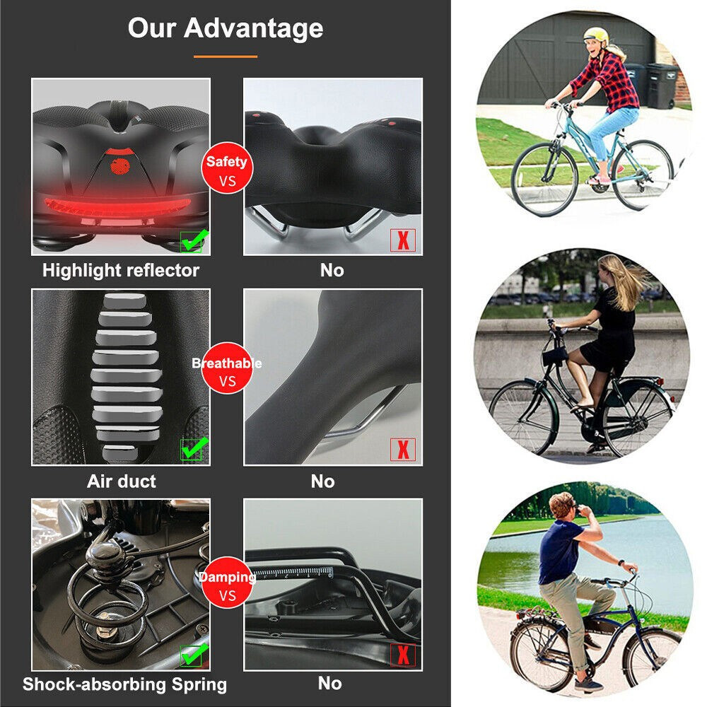 Super Soft Comfy Gel Big Bum Bike Saddle Seat Mountain Sport Road Bicycle UK — image 6