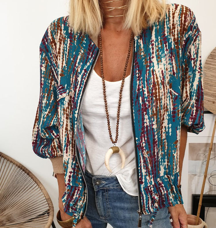 Fashionable New Jacket Women's Printed Coat