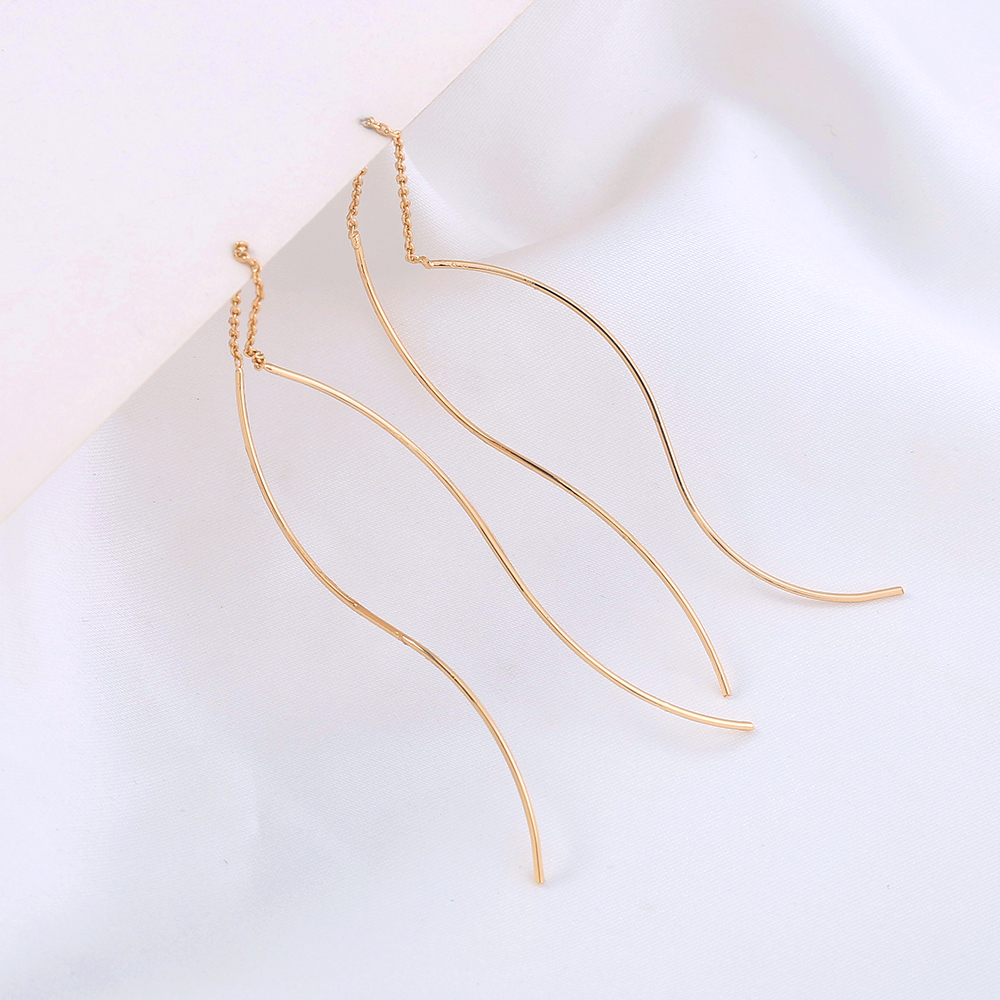 Gold S-shaped Wave Earrings
