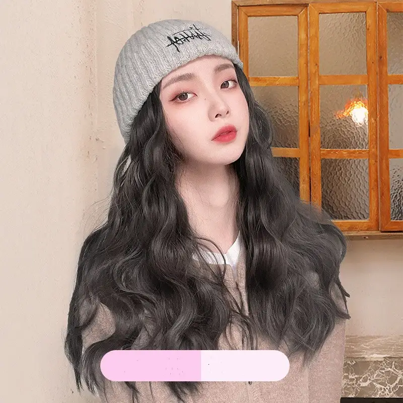 Hat Wig One-piece Situs Embroidery Knitting