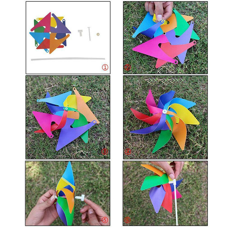 5X Kid Colorful Wind Spinner Pinwheel Windmill Garden Yard