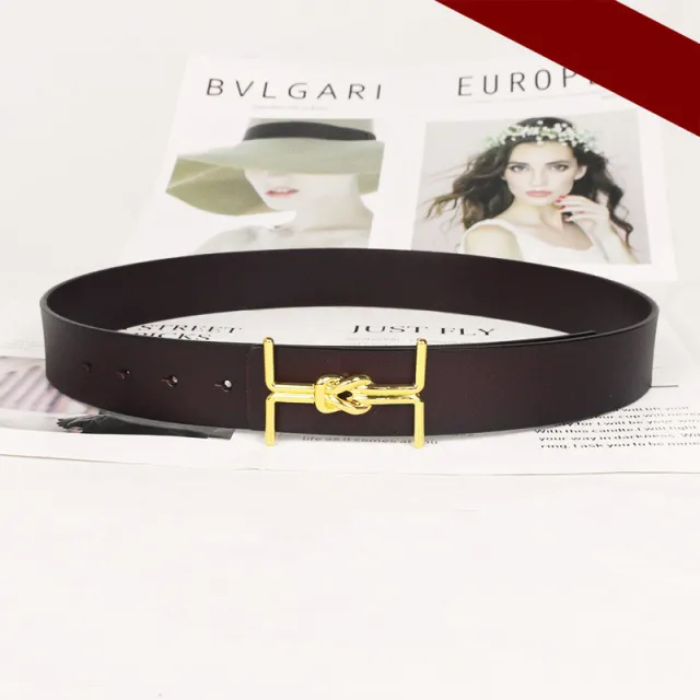 Women's Fashion Leather Decorative Wide Belt Coffee - Shop at LoveMi