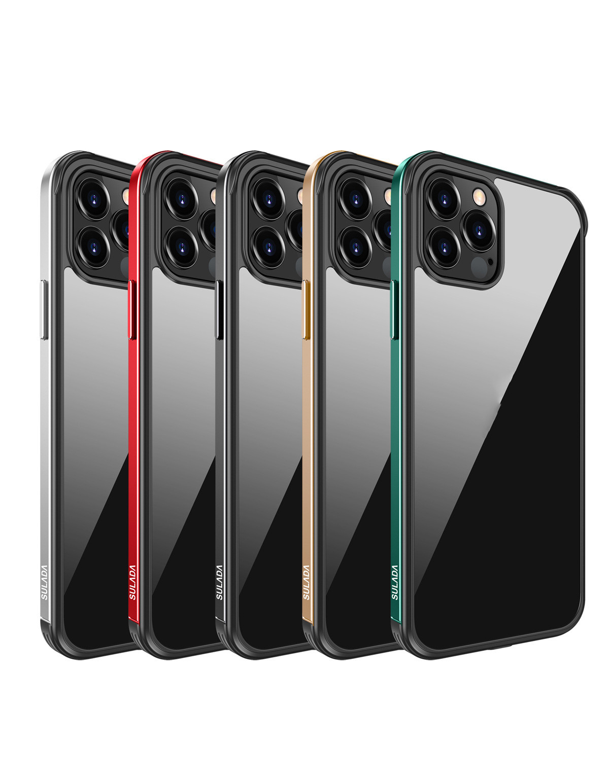 Metal Frame Phone Case Transparent Anti-Drop Nano Glass – Gold – iPhone XS Max