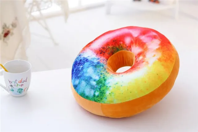 Creative Donut Pillow Cushion Bedding Plush Doll Silky Heart - Shop at LoveMi
