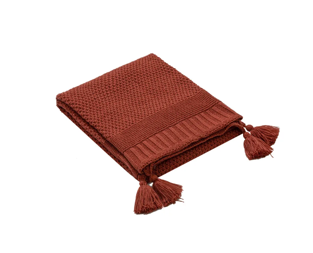 Home Furnishing Design Air Conditioning Lunch Break Blanket - Rust Red