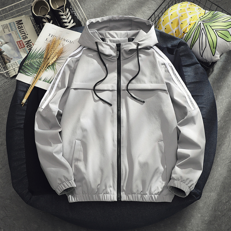 Trendy Handsome Tooling Thin Jacket Clothes Plate Hooded Jacket