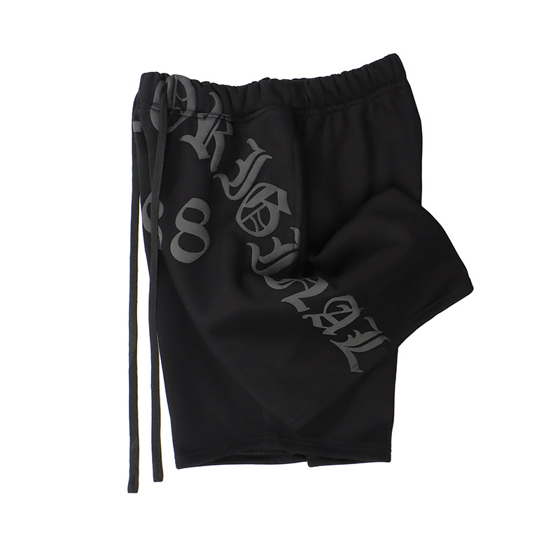 Men's Casual Foam Letter Sweatpants Shorts