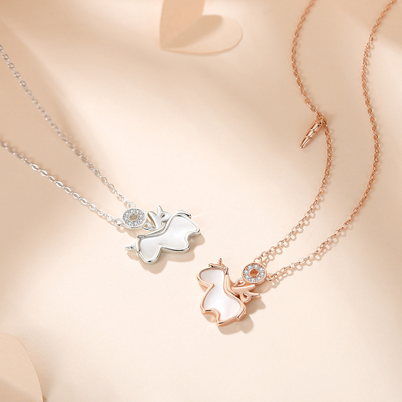 Dream Unicorn Creative Cartoon Niche Design Sense Clavicle Sterling Silver Necklace