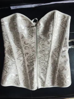 Women's Plastic Zipper Steel Bone Palace Corset - Skin Color - View 1