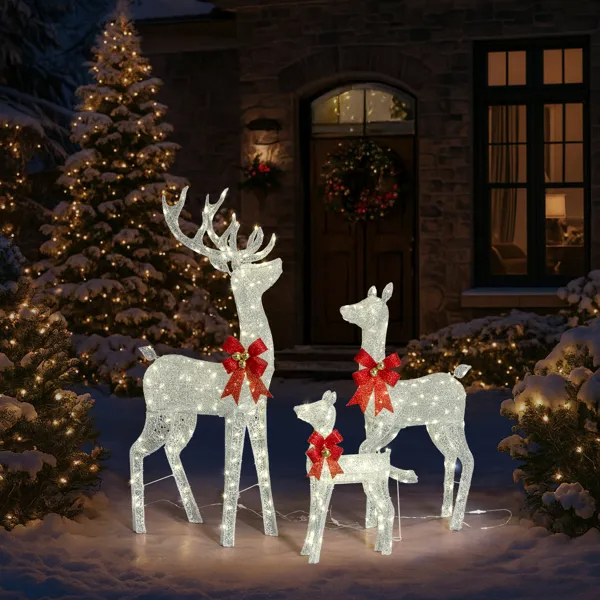 3-Piece Lighted Christmas Reindeer Family Set Outdoor Decorations, Weather Proof Sparkling Deer Family… image 14