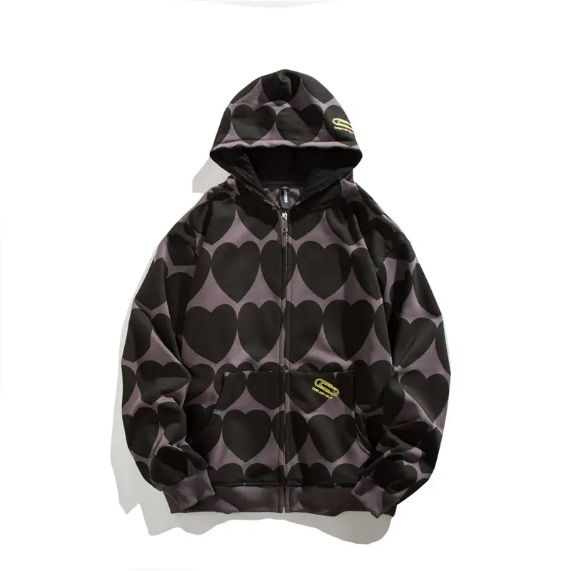 Unisex Style Full Embroidered Men's Hooded Top