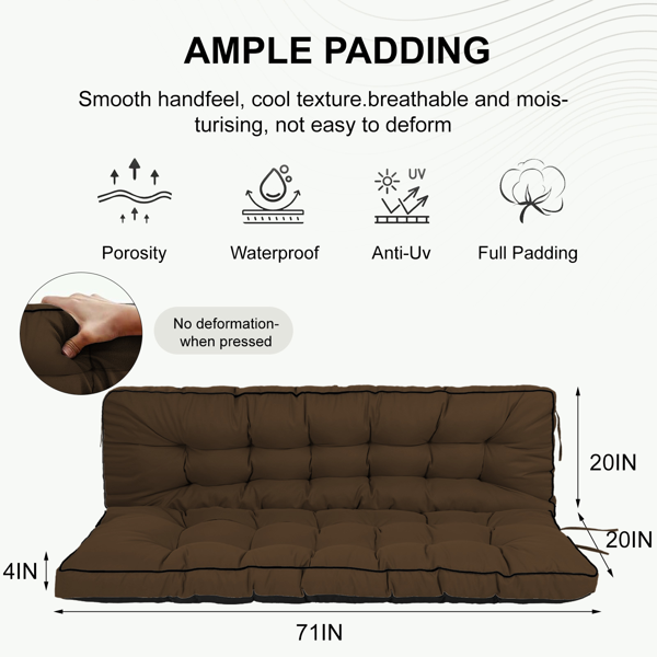 Coussins de balançoire d'extérieur de 70 pouces – Image 5