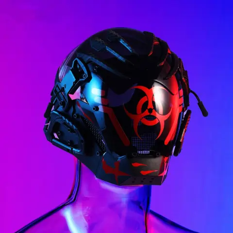 Bioweapon Black Mask Tech Creative Prop Full Face