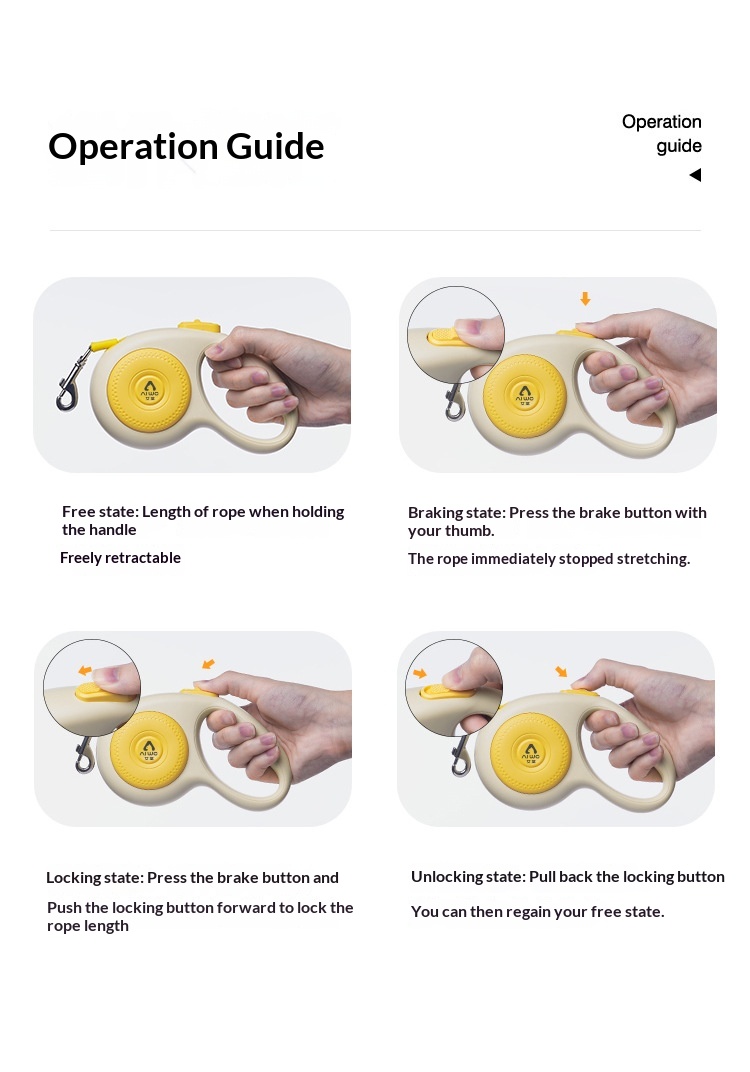 Retractable Dog Leash Anti-Shock No-Jerk Design For Small & Large Dogs Pet Supplies detail photo 16