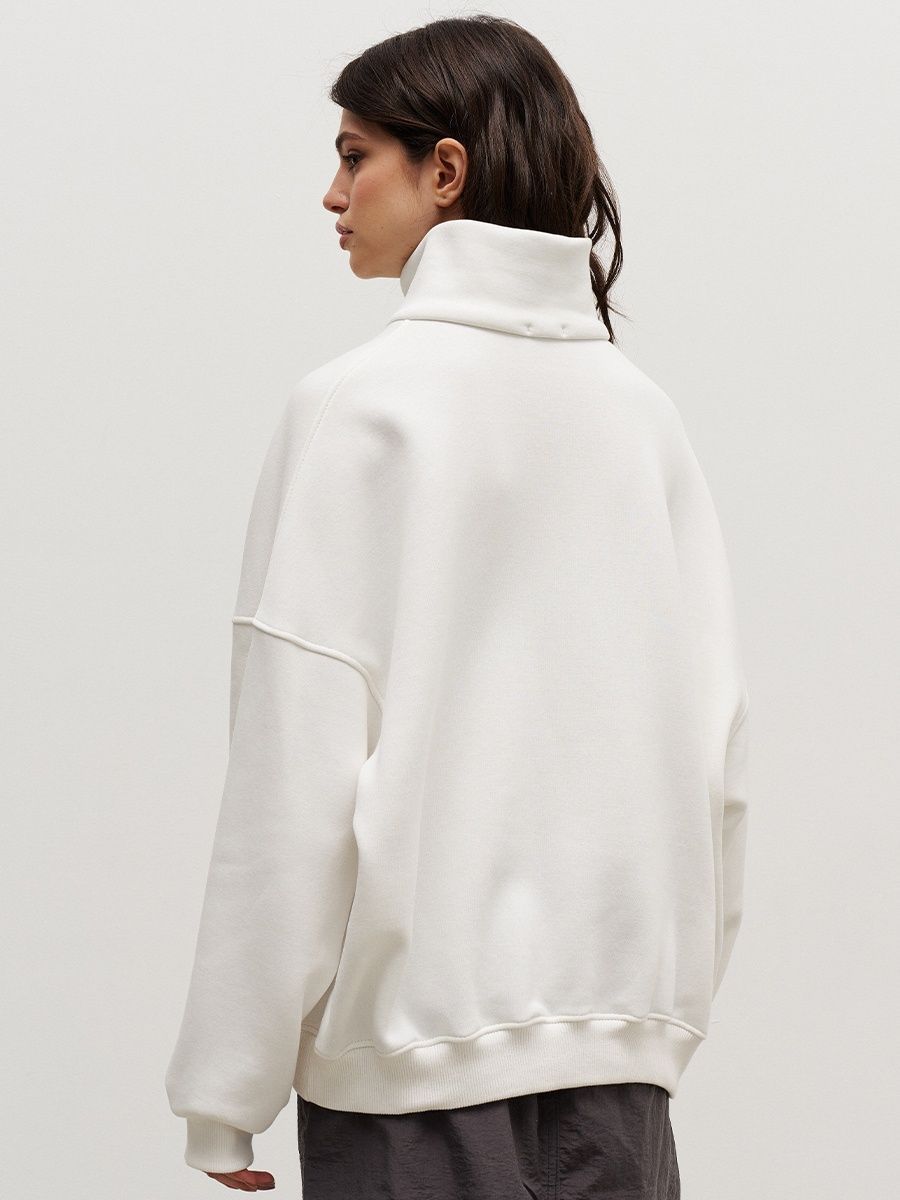 Street Trend Loose Lapels Zipper Sweater