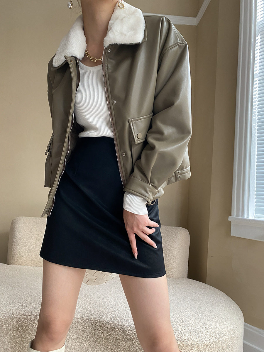 Fashionable Detachable Fur Collar Cotton Jacket