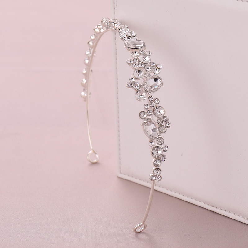 Women's Fashion Rhinestone Hair Hoop Crown Silver - Shop at LoveMi