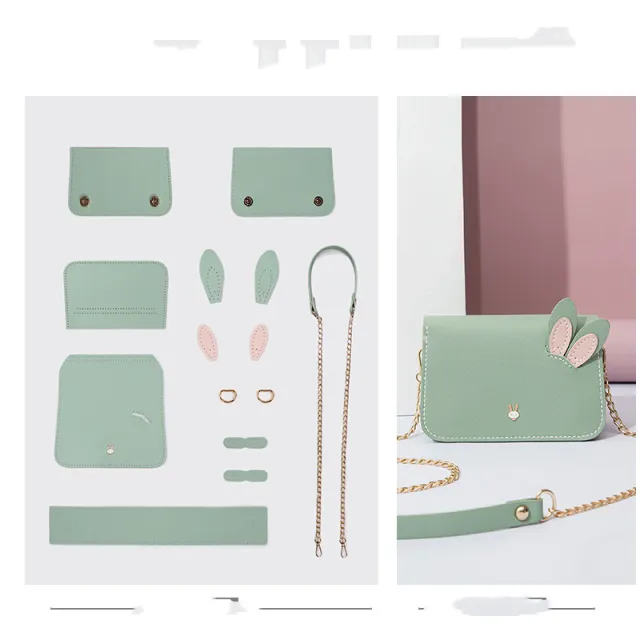 Girls' Self stitched Handmade Bag Weaving Green - Shop at LoveMi