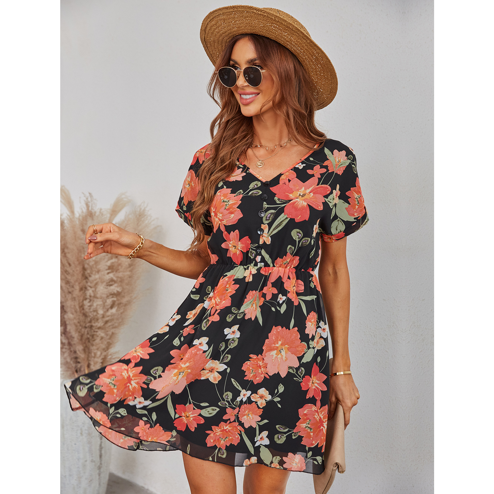Women's Bohemian Chiffon Printed Dress