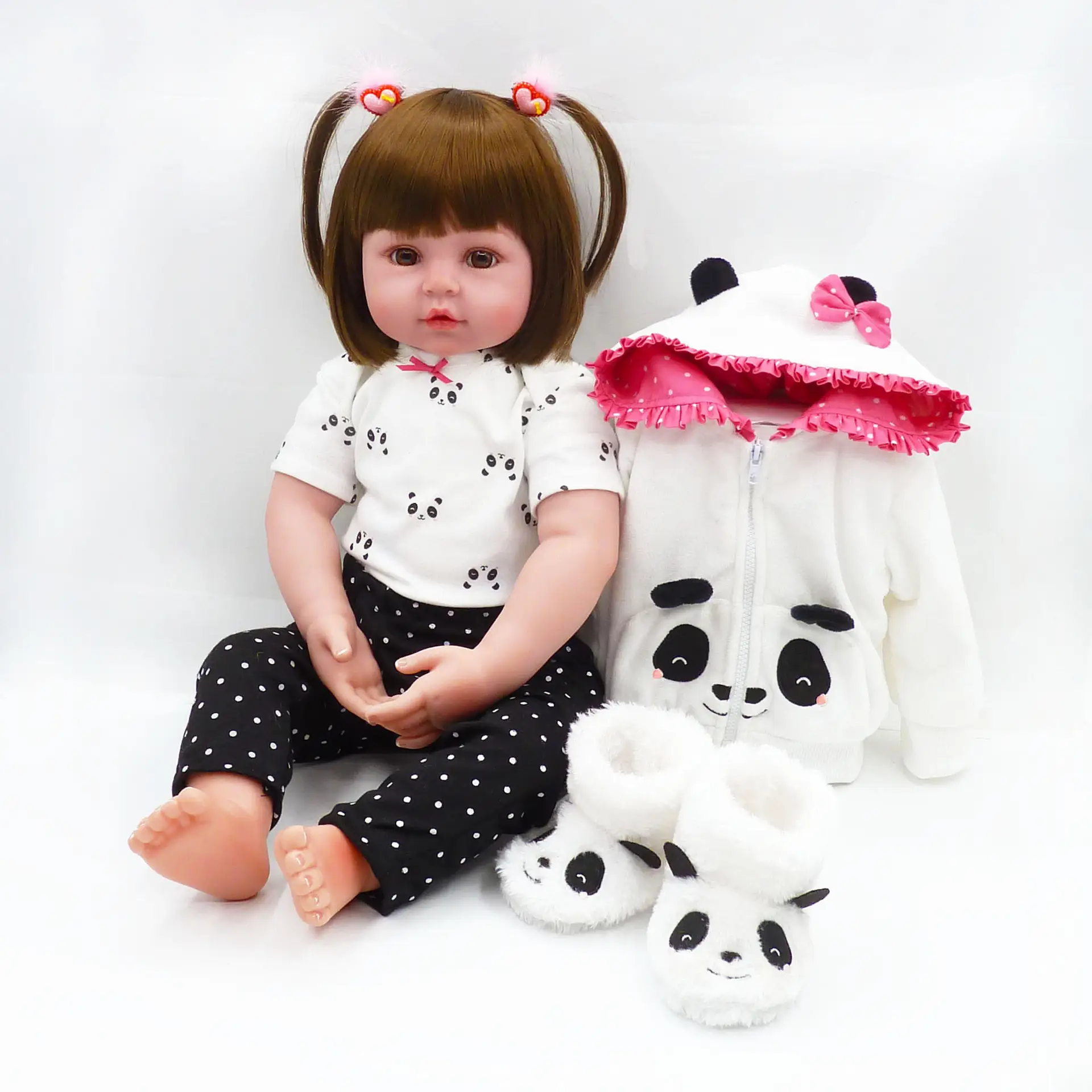 Soft Vinyl Reborn Baby Panda Clothes Cute Children's Toy