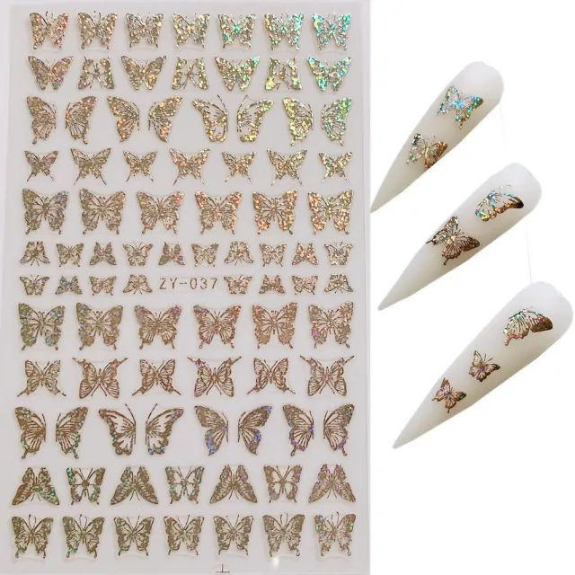 Butterfly Nail Sticker Simulation Bronzing Laser 2Style - Shop at LoveMi