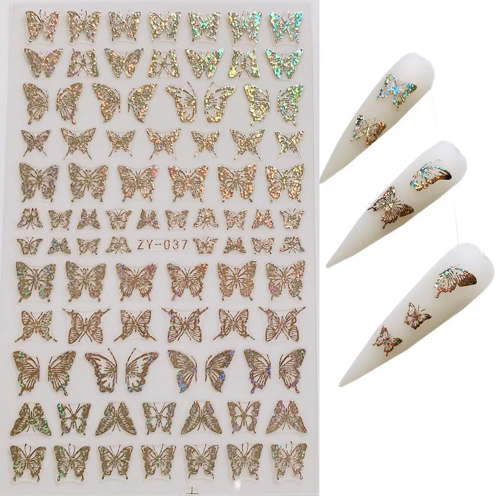 Butterfly Nail Sticker Simulation Bronzing Laser - 2Style
