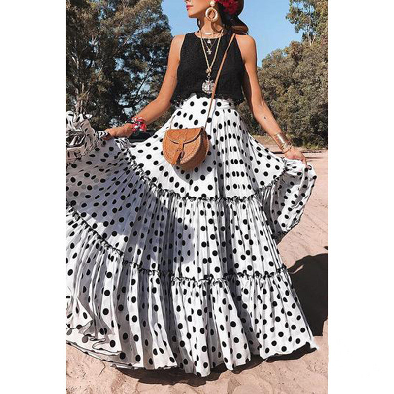 Title 5, Summer New Style Plus Size Polka Dot Ladies Skirt