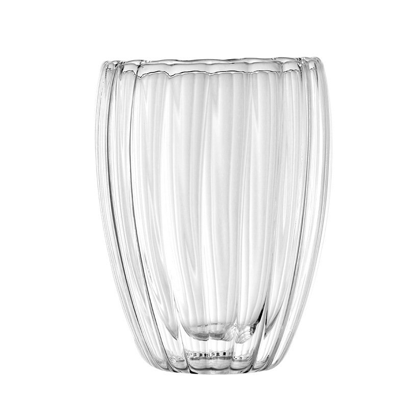 New Striped Double Layer High Borosilicate Glass Creative Tea Making Cup